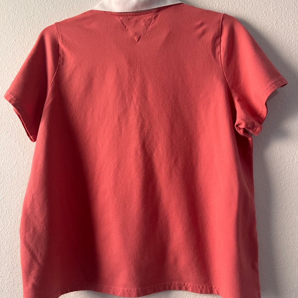 Tommy Hilfiger women’s summer/spring short sleeve polo tee, sherbet 1X pre-owned - Picture 7 of 9